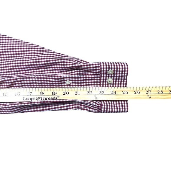 Brooks Brothers Mens XL Maroon Gingham Button Shirt Traditional Fit Non Iron - Picture 7 of 10